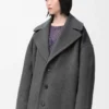 Cappotto corto in lana grigio melange Cappotto corto in lana grigio melange