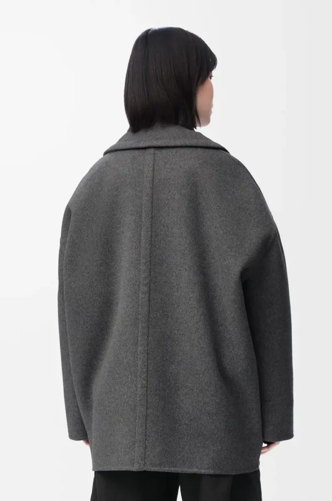 Cappotto corto in lana grigio melange Cappotto corto in lana grigio melange