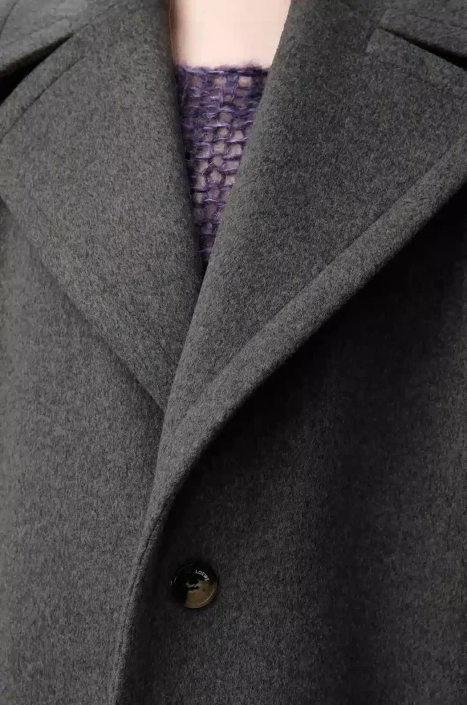 Cappotto corto in lana grigio melange Cappotto corto in lana grigio melange