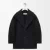 Cappotto corto in lana Nero