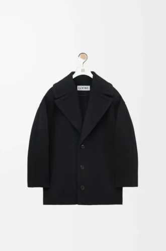 Cappotto corto in lana Nero
