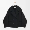 Cappotto corto in lana Nero