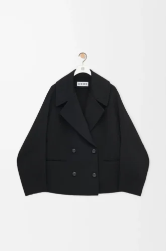 Cappotto corto in lana Nero