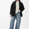 Cappotto corto in lana Nero