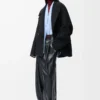 Cappotto corto in lana Nero