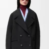 Cappotto corto in lana Nero