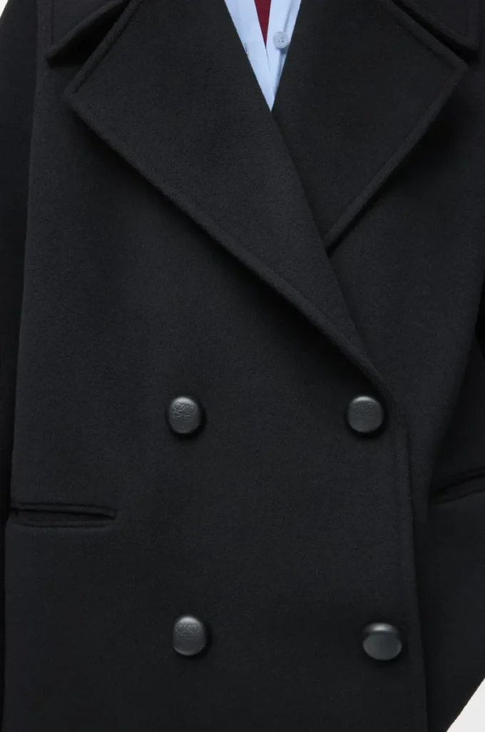 Cappotto corto in lana Nero