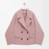 Cappotto corto in lana rosa