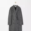 Cappotto doppiopetto in misto lana Nero/Bianco Cappotto doppiopetto in misto lana Nero/Bianco