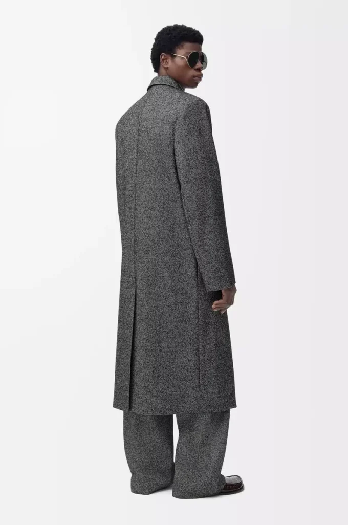 Cappotto doppiopetto in misto lana Nero/Bianco Cappotto doppiopetto in misto lana Nero/Bianco