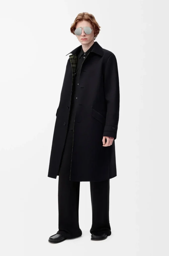Cappotto in cotone e lana Nero Cappotto in cotone e lana Nero