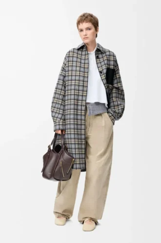 Cappotto in lana e cashmere Beige/Grigio