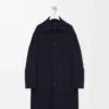 Cappotto in lana e cashmere blu navy/grigio