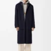 Cappotto in lana e cashmere blu navy/grigio