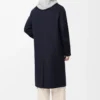 Cappotto in lana e cashmere blu navy/grigio