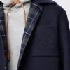Cappotto in lana e cashmere blu navy/grigio