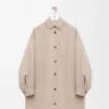 Cappotto in lana e cashmere Sandstone/White