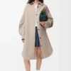 Cappotto in lana e cashmere Sandstone/White