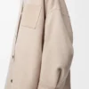 Cappotto in lana e cashmere Sandstone/White