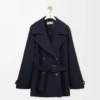 Cappotto in misto lana blu navy