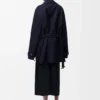 Cappotto in misto lana blu navy