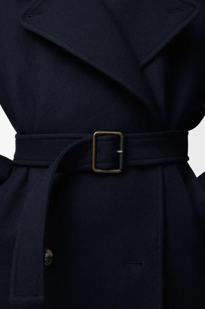 Cappotto in misto lana blu navy