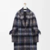 Cappotto in misto mohair e lana Blu/Multicolore