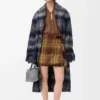 Cappotto in misto mohair e lana Blu/Multicolore