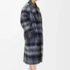 Cappotto in misto mohair e lana Blu/Multicolore
