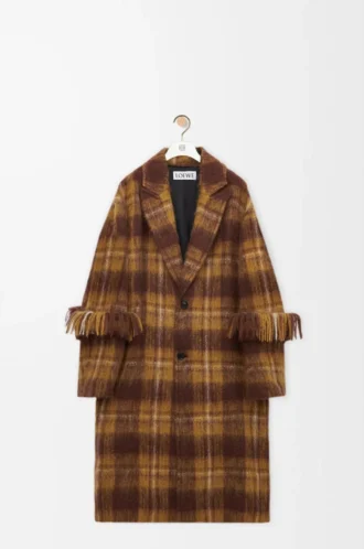 Cappotto in misto mohair e lana Giallo/Multicolore