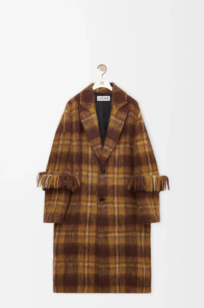 Cappotto in misto mohair e lana Giallo/Multicolore
