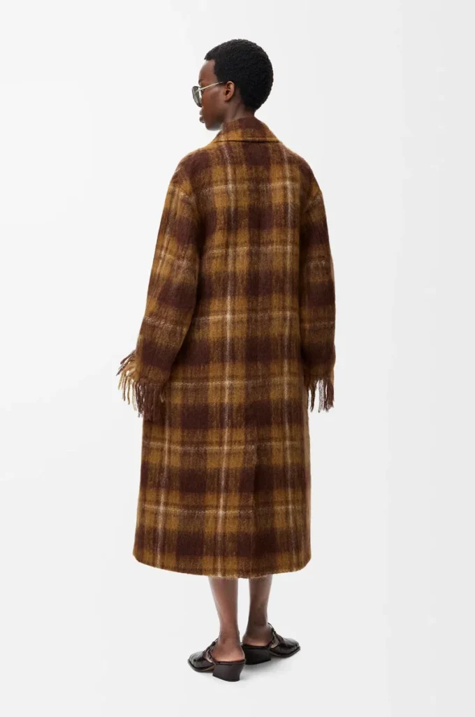 Cappotto in misto mohair e lana Giallo/Multicolore