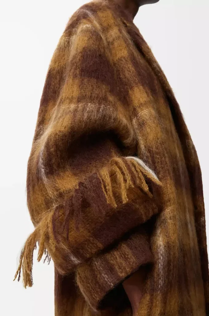 Cappotto in misto mohair e lana Giallo/Multicolore