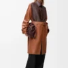 Cappotto in pelle di agnello nappa Tan Cappotto in pelle di agnello nappa Tan