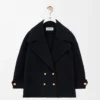 Cappotto peacoat in lana blu notte Cappotto peacoat in lana blu notte