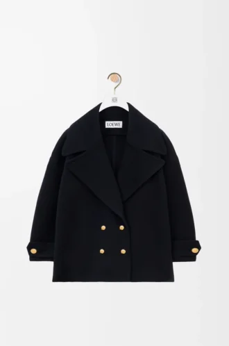 Cappotto peacoat in lana blu notte