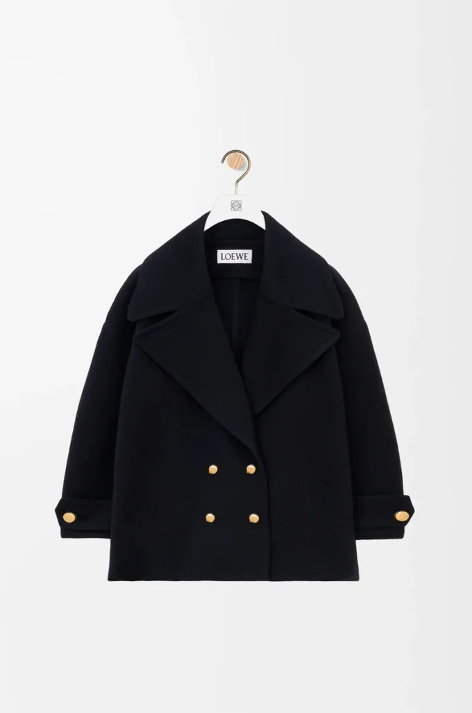 Cappotto peacoat in lana blu notte Cappotto peacoat in lana blu notte