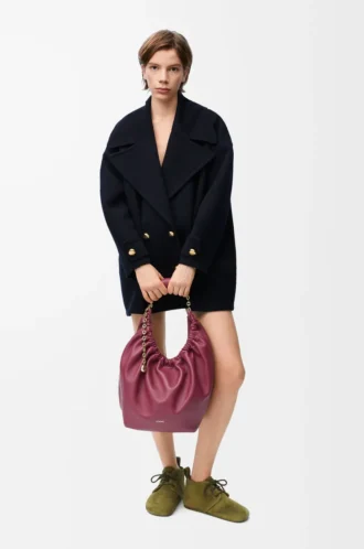 Cappotto peacoat in lana blu notte