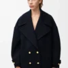 Cappotto peacoat in lana blu notte Cappotto peacoat in lana blu notte