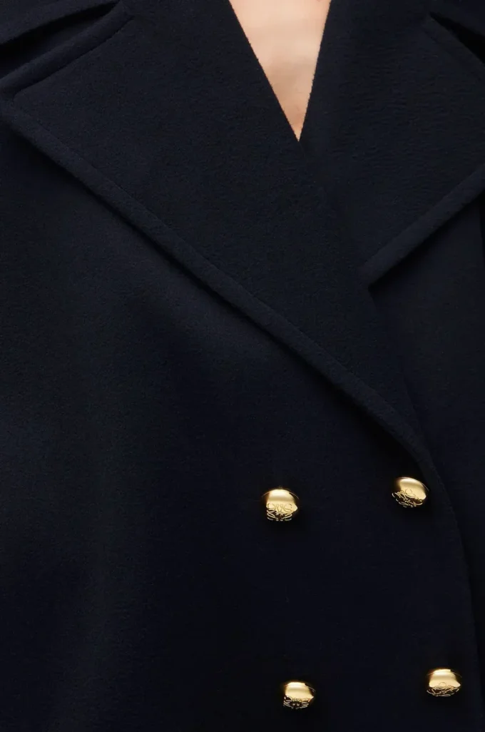 Cappotto peacoat in lana blu notte Cappotto peacoat in lana blu notte