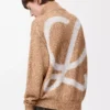 Cardigan con zip in cotone, lino e lana Beige Cardigan con zip in cotone, lino e lana Beige