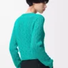Cardigan in cotone turchese