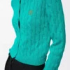 Cardigan in cotone turchese
