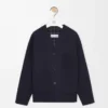 Cardigan in lana e cashmere Blu navy/Grigio