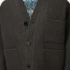 Cardigan in lana e seta Marrone kaki/Blu Cardigan in lana e seta Marrone kaki/Blu