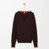 Cardigan in lana Marrone/Arancione Cardigan in lana Marrone/Arancione