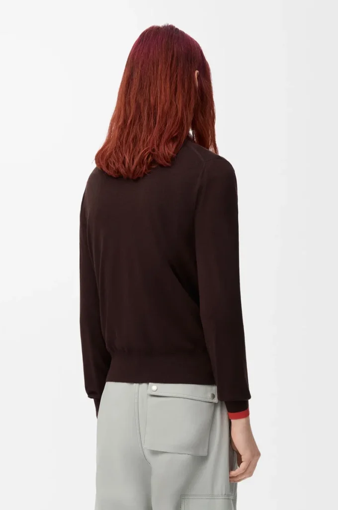 Cardigan in lana Marrone/Arancione Cardigan in lana Marrone/Arancione