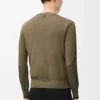 Cardigan in lana verde/verde kaki