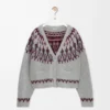 Cardigan in misto lana Grigio chiaro/Multicolore