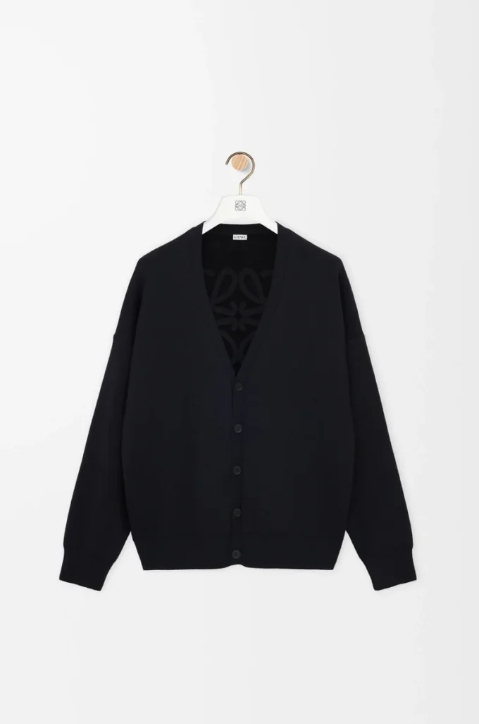 Cardigan in misto lana nero